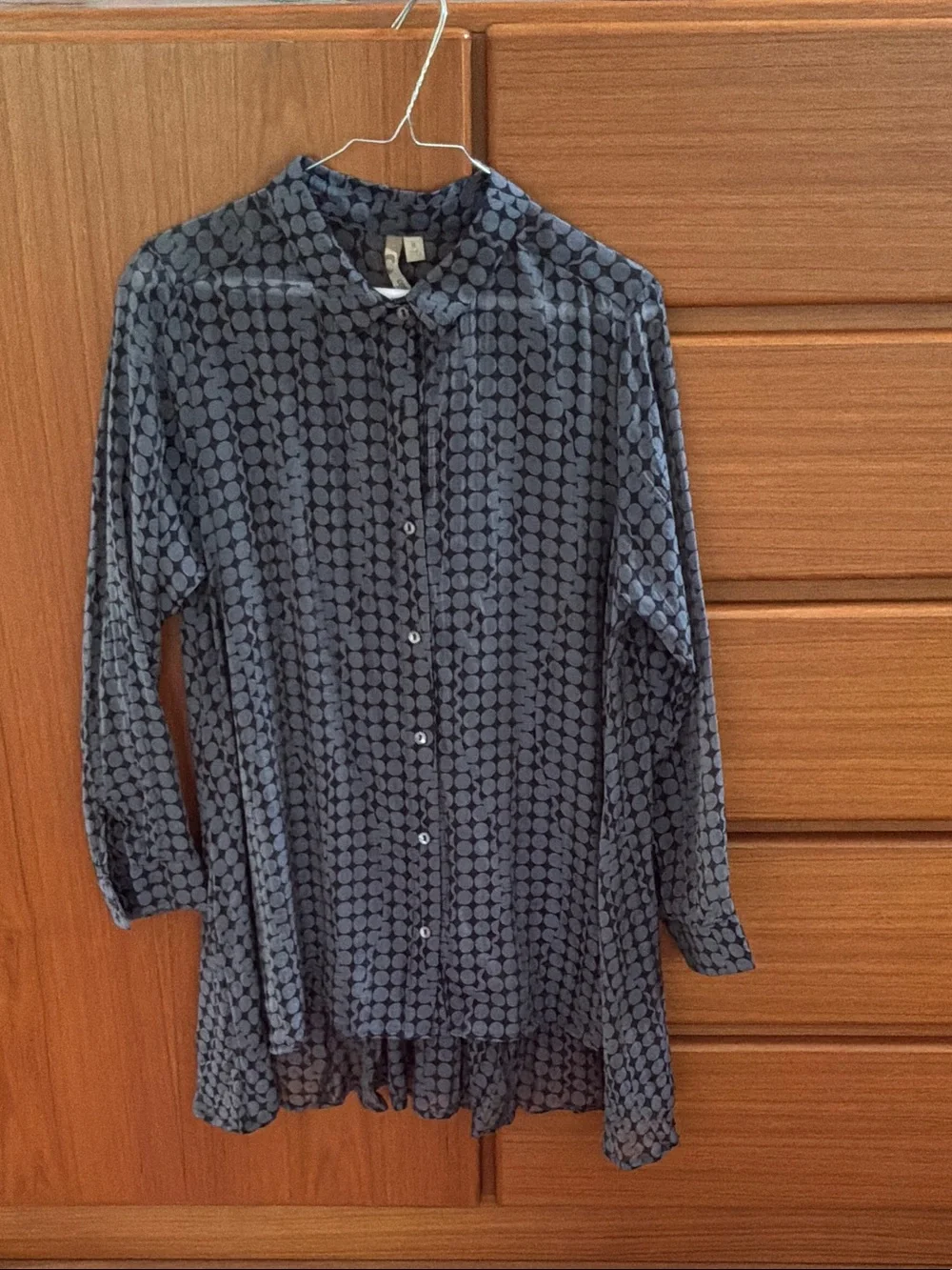 Comfy USA black/grey Dot-Pattern Button-Down Shirt